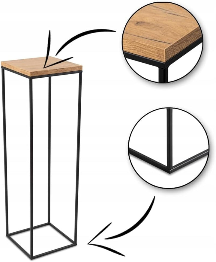 Pflanzenständer Metall 80 cm Hoch - Stabiler und Fester Blumenhocker im Loft Stil - Blumenständer mi