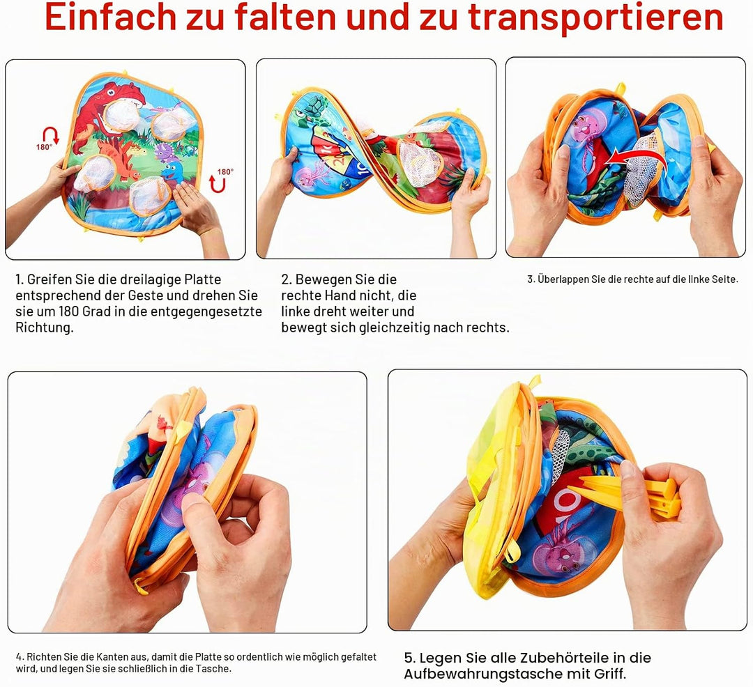 Vdealen Outdoor Sitzsack Wurfspiel Spielzeug für Kinder, 3 in 1 Cornhole Spiel für Innen Gelten für