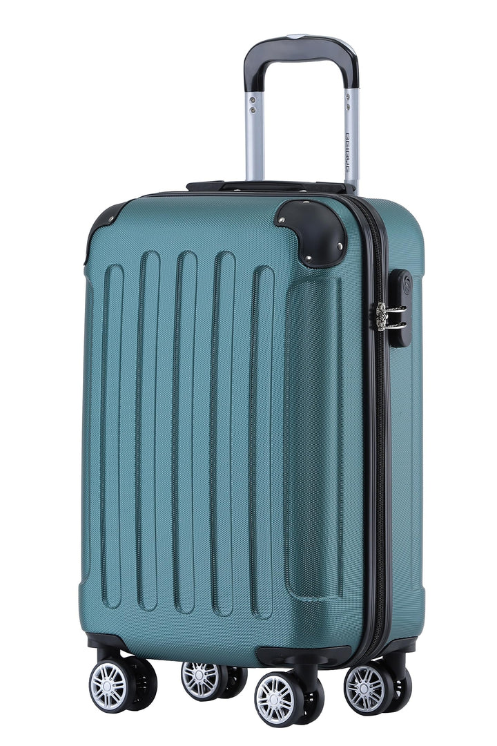 BEIBYE Hartschalen-Koffer Trolley Rollkoffer Reisekoffer Handgepäck 4 Rollen (M-L-XL-Set) (Dunkelgru