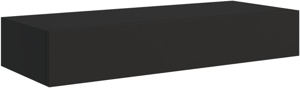 Schubladenregal 60x23,5x10 cm 2 Pcs MDF, Metall Schwarz Wandschrank Mit Schublade Mit Schublade Wand