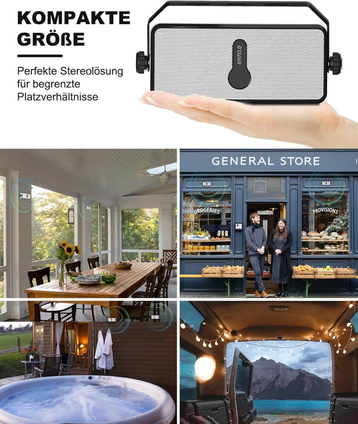 Inwa Bluetooth Outdoor Lautsprecher, Wandlautsprecher, Unbegrenzte Anzahl Synchronisiert, 17 * 10 *