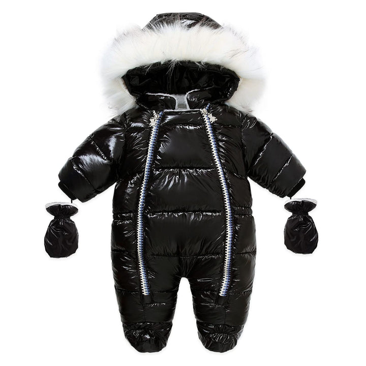 Fulidngzg Baby Winteroverall Gr 86 92 mit Kapuze Warme Winterjacke Strampler Winddicht Reissverschlu