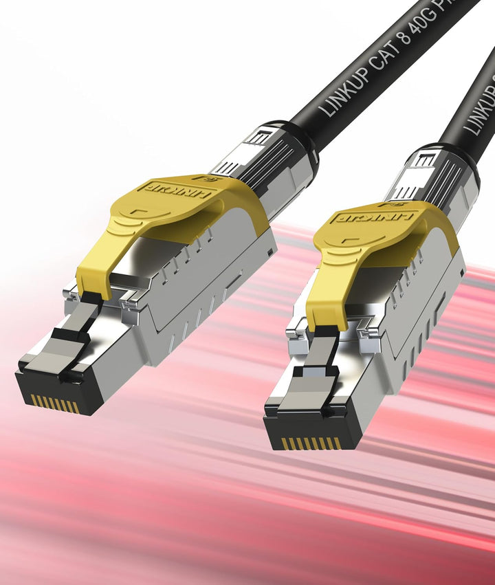 LINKUP - [GHMT &amp; DSX8000 Zertifiziert] Cat8-Ethernet-Patchkabel S/FTP 22AWG Doppelt Geschirmtes Mass