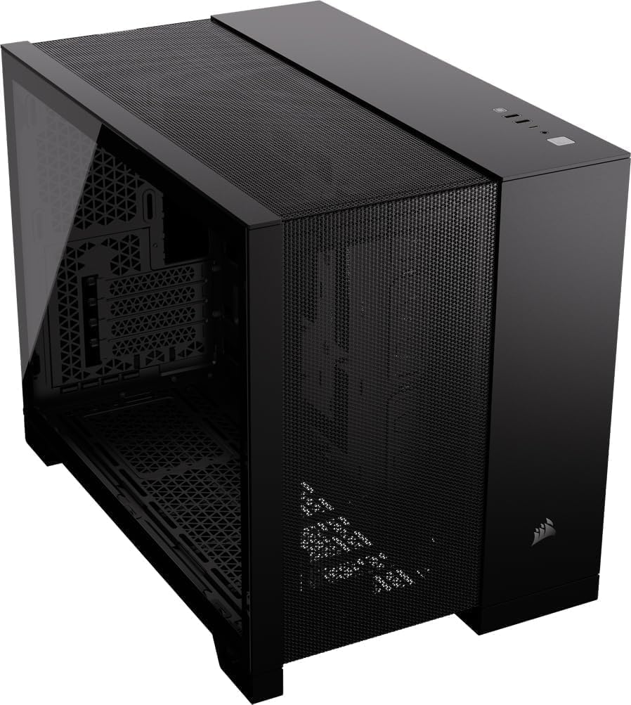 CORSAIR 2500D Airflow mATX PC-Gehäuse - Ohne Lüfter - Zweikammer-Design - Grosse Kühlungsflexibilitä