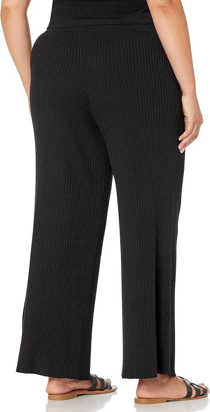 The Drop Damen Pants Catalina Pull-on Rib Sweater Pant L Schwarz, L Schwarz