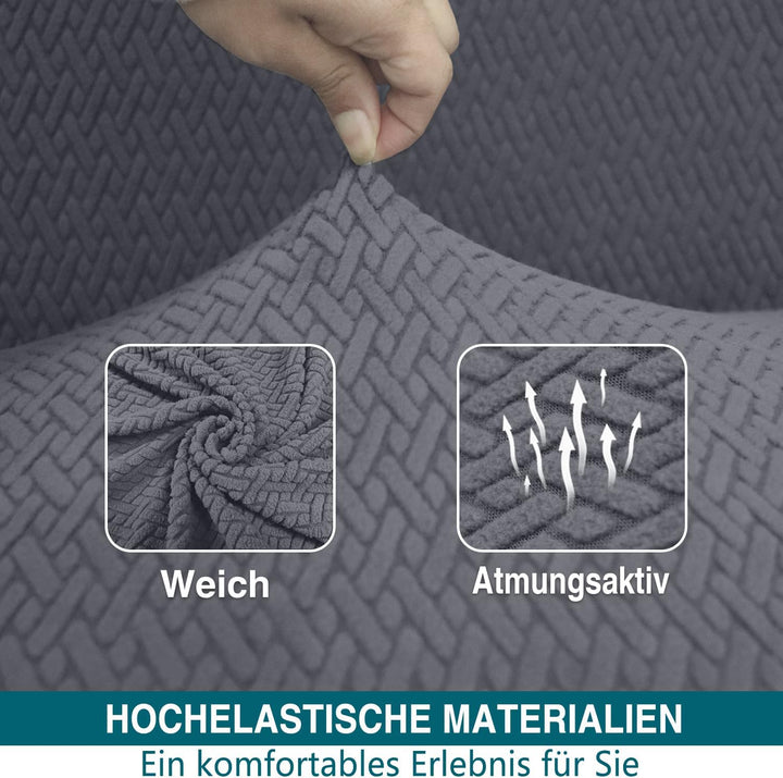 Granbest 2023 Neueste Jacquard Sofabezug 2 Sitzer Superweicher Rutschfester Stretch Couchbezug Vier