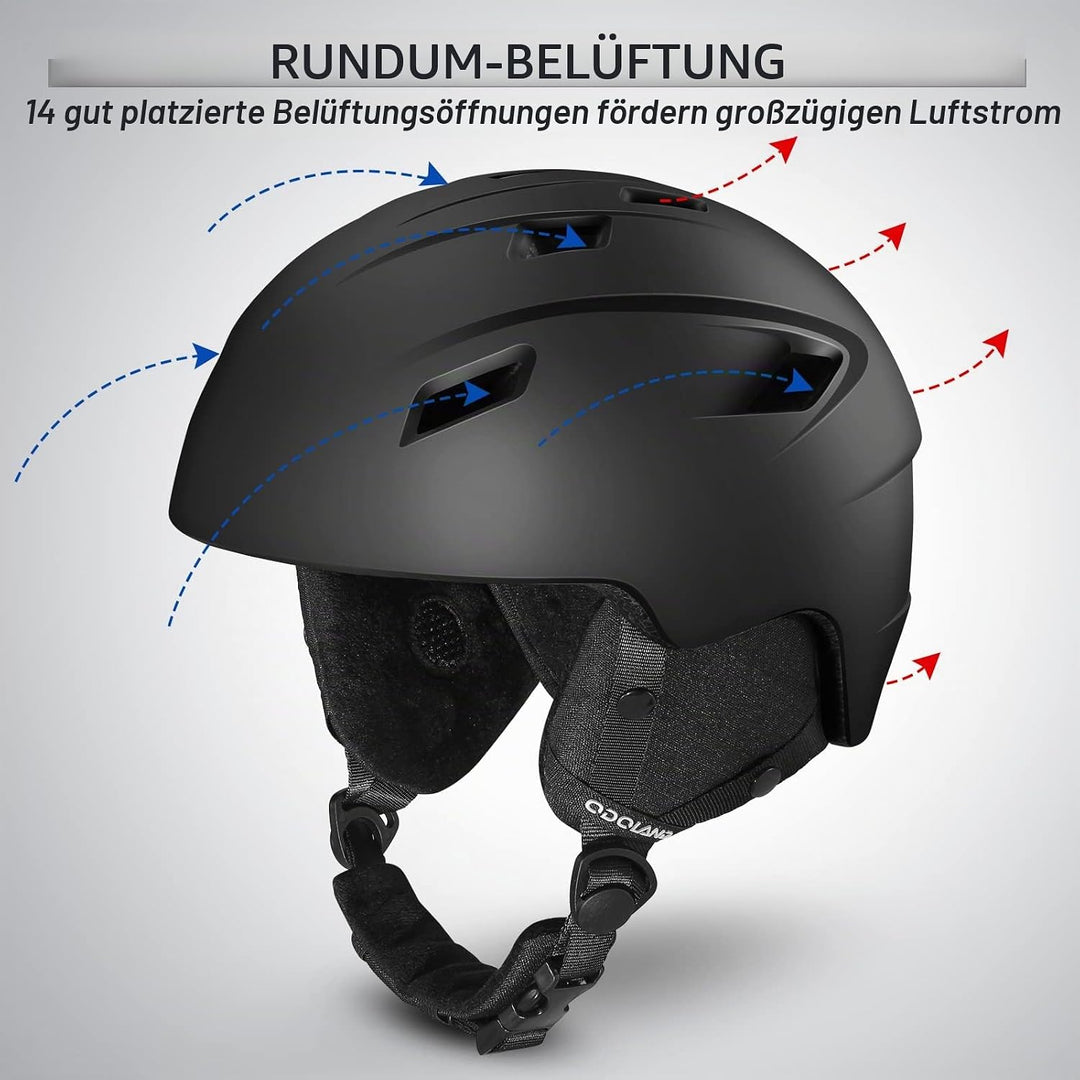 Odoland Skihelm und Skibrille Set Snowboardhelm mit Snowboardbrille für Damen und Herren Ski Goggles