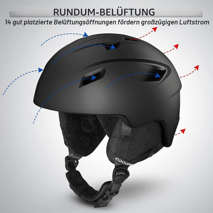 Odoland Skihelm und Skibrille Set Snowboardhelm mit Snowboardbrille für Damen und Herren Ski Goggles
