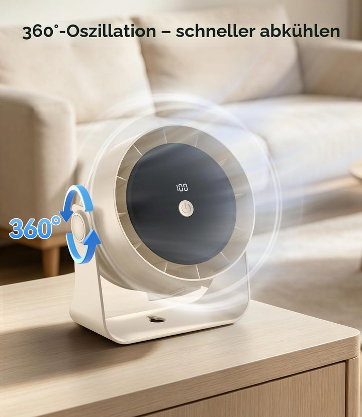 Tischventilator, 2 in 1 USB Ventilator Leise Tischventilatoren Mini Ventilator 6 Geschwindigkeiten C