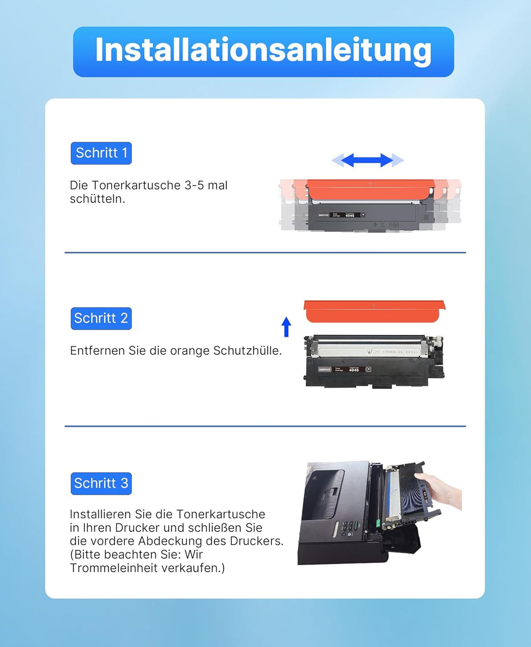 SODFACE CLT-P404C 404S Toner Kompatibel für Samsung CLT-404S für Xpress SL C480W C480FW C48x C480 C4