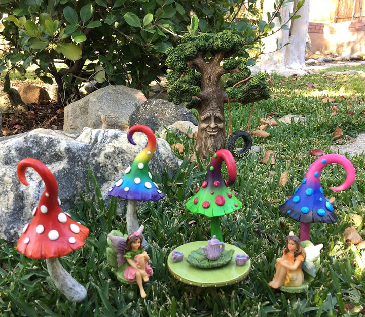 GlitZGlam Fee und Gartengnome Baum- Magische Grossvater Miniatur-Baum mit abnehmbarem im Dunkel flou