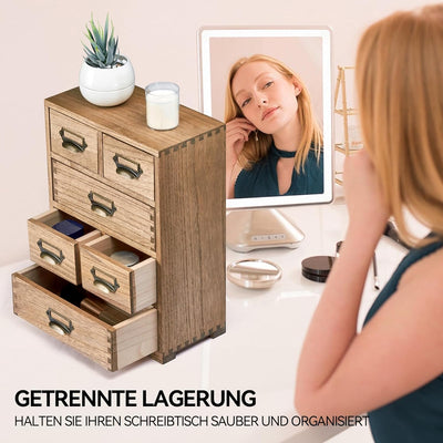 KIRIGEN Schreibtisch Schublade Schrank Storage Organizer 6 Schublade Mini Box mit Label Holder Griff