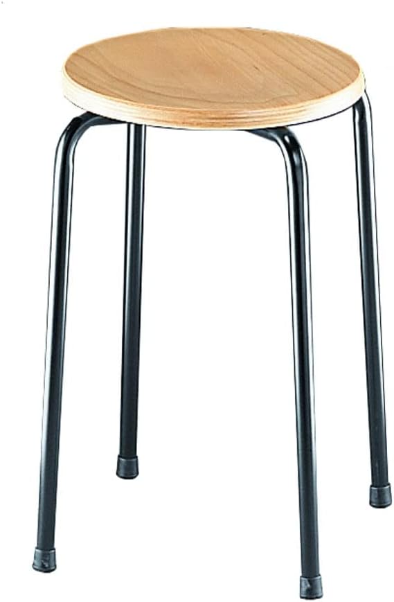 Lotz Stapel-Hocker Modell 3258 - Sitzhöhe 58 cm, Gestell schwarz, Sitz Buche, von Lotz