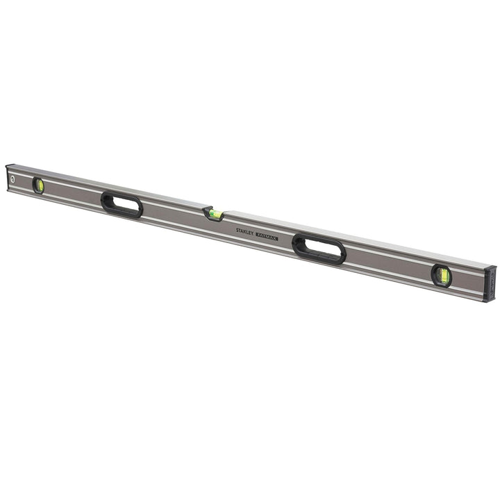 Stanley FatMax Wasserwaage Pro (120 cm Länge, horizontale/vertikale Libelle, Schutzkappen, Bi-Materi