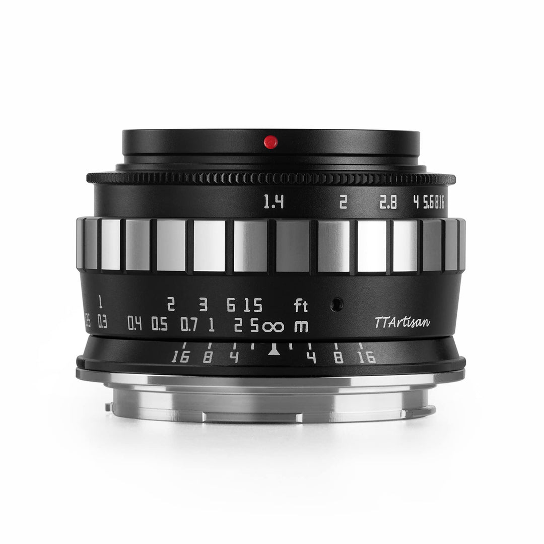 TT Artisan 23mm F/1.4 APS-C Objektiv Anschluss MFT Mount Silver manuelles Weitwinkelobjektiv für spi