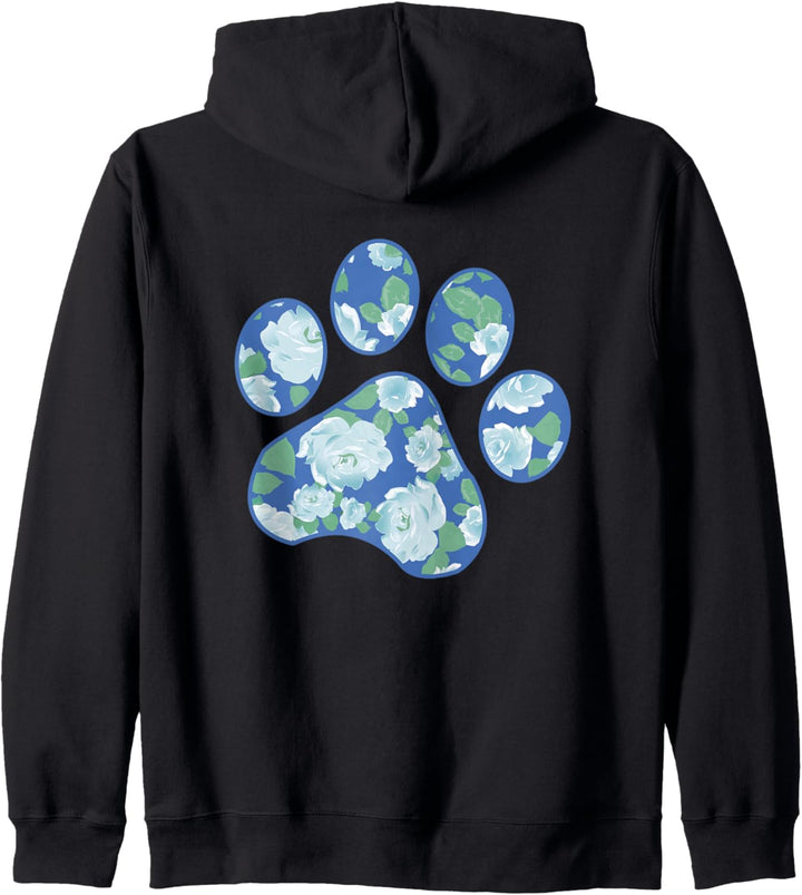 Backprint Hunde Pfotenabdruck Farbklecks Kapuzenjacke