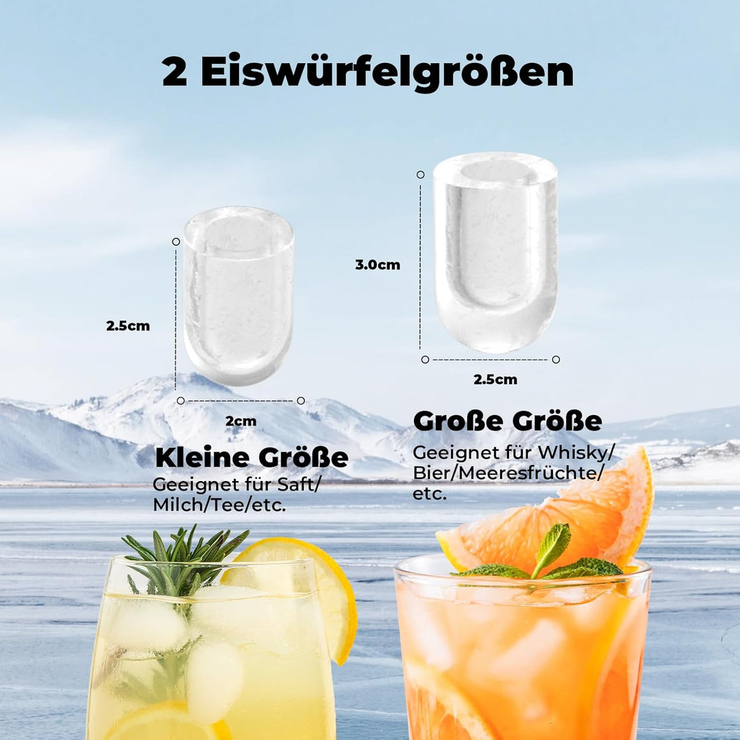 Eiswürfelmaschine, Acmeenjoy Eiswürfelbereiter Ice Maker 9 Eiswürfel in 6-8 Minuten, 12 KG in 24 H,