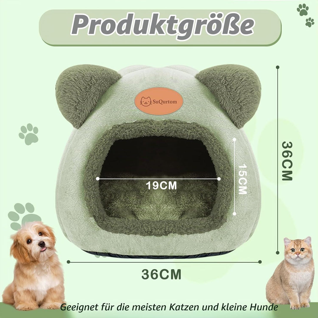 Katzenhöhle Katzenbett Waschbares Katzenhaus Haustierbett Weiches Komfort Zelt Katzenstreu Bett Warm
