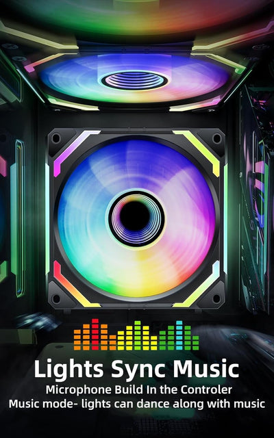 AsiaHorse COSMIQ 120mm ARGB PC Lüfter,Daisy Chain PWM Computer Gehäuselüfter, jede Infinity Mirror P
