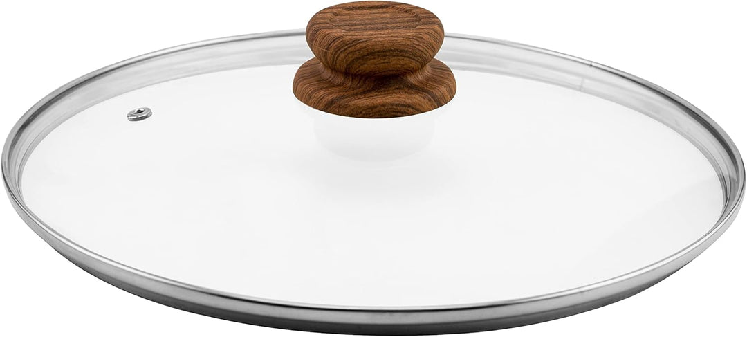 LIVINGTON Copper & Stone Pan Glasdeckel - Das Original aus dem TV - 28cm - für gleichmässige Hitzeve