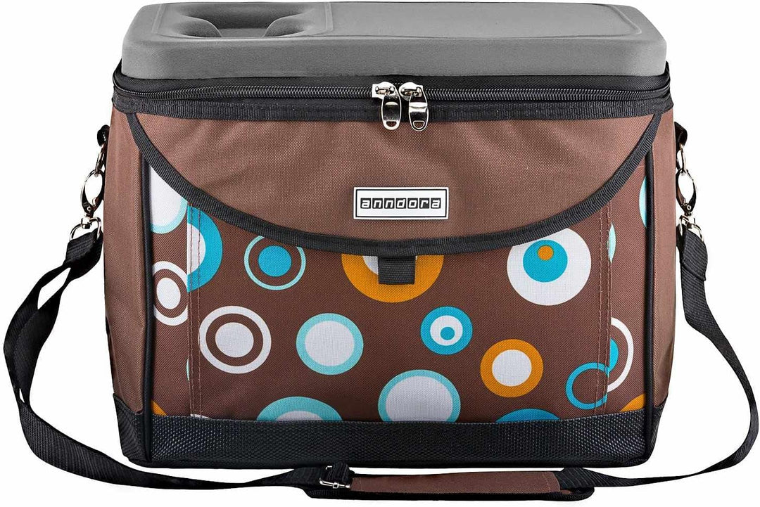 anndora Kühltasche 22 L Picknick Kühlbox 35 x 24 x 27 cm - Farbauswahl Braun, Braun