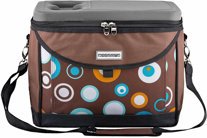 anndora Kühltasche 22 L Picknick Kühlbox 35 x 24 x 27 cm - Farbauswahl Braun, Braun