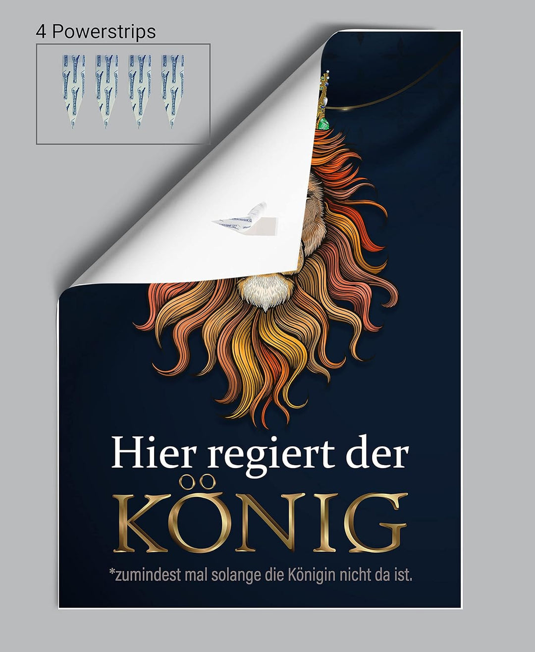 wandmotiv24 Poster als Wanddeko, Grösse 100x70cm, Hier regiert der König, Löwe, Königin, Afrika, Tie