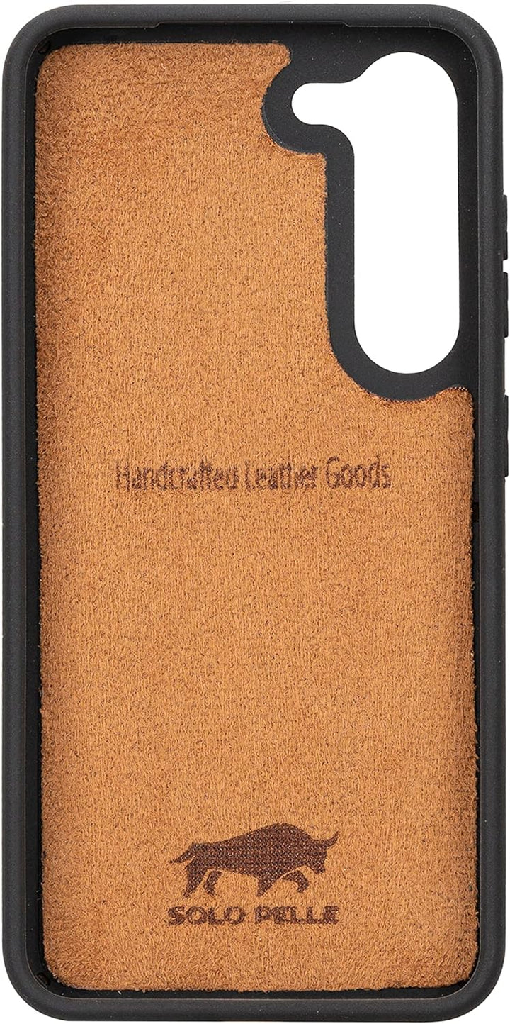 Solo Pelle Lederhülle für das Samsung Galaxy S23 Hülle aus echtem Leder, Model: Stanford (Vintage Br