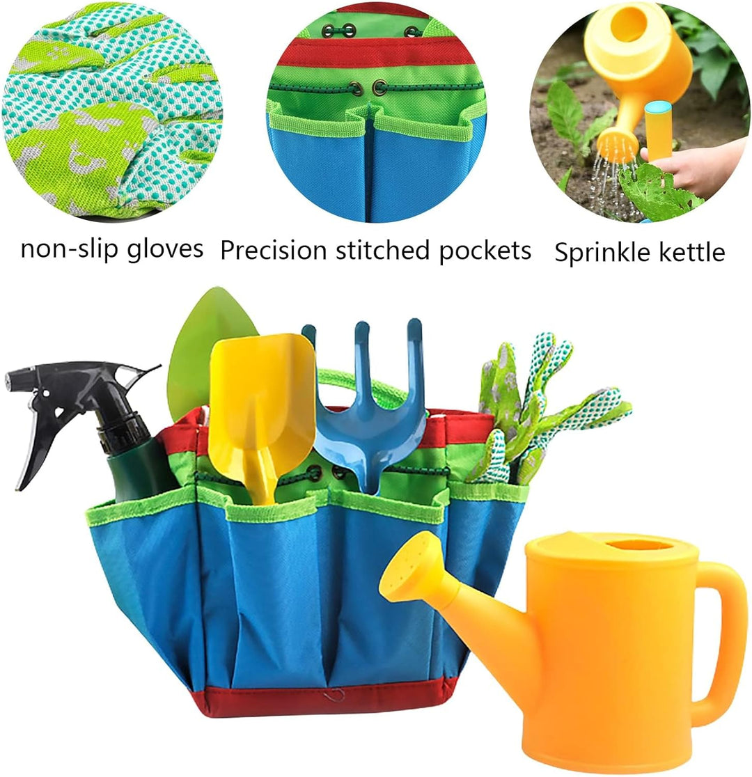 Qunkun Gartenwerkzeug für Kinder, 23 Stück Gartengeräte Set, Kinder Gartengeräte Spielwerkzeuge, Gar