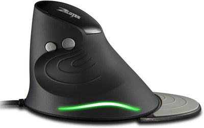 zelotes Vertikale Maus mit Kabel, ergonomisches Design, USB-LED-Maus mit 6 Tasten und 4 einstellbare