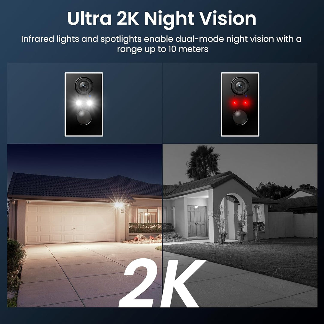 wansview Überwachungskamera Aussen Solar Akku - 2K Kamera Überwachung Aussenkamera WLAN Kabellos Akk