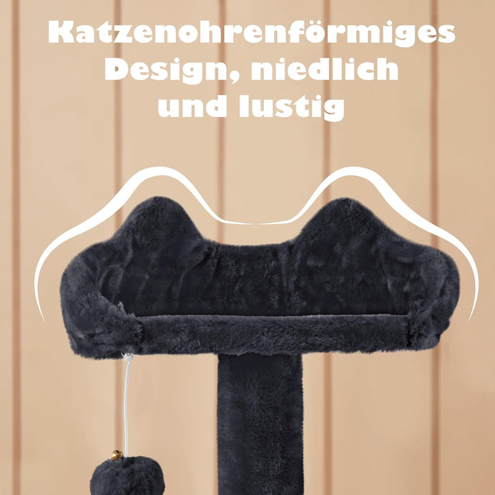 Yaheetech Kratzbaum Kletterbaum 139 cm hoch Katzenkratzbaum, Stabiler Katzenbaum mit 3 Plattformen,