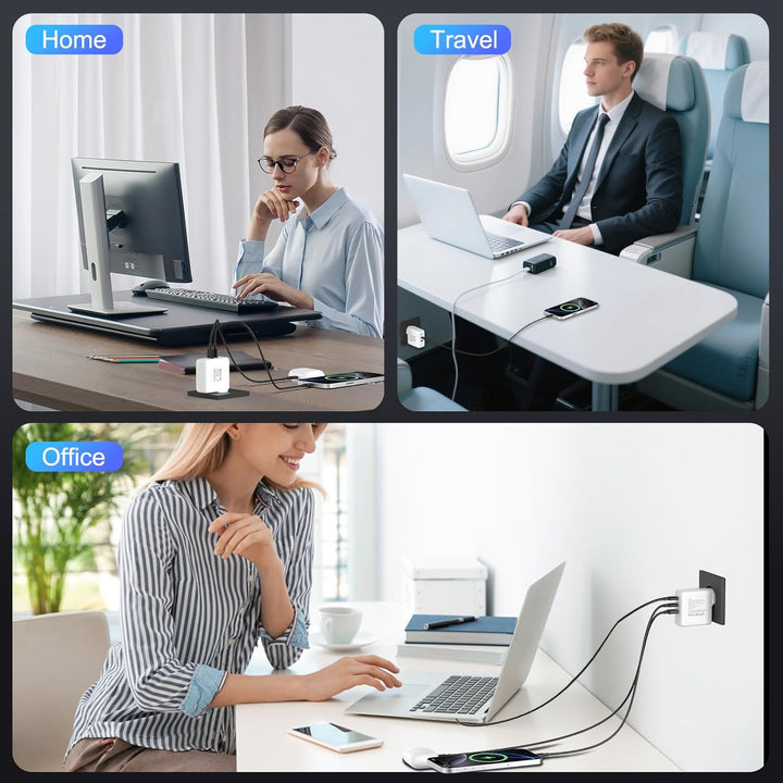 USB C Ladegerät 100W PPS 60W 3-Ports Schnellladegerät 100W USBC Netzteil Mit EU/US Stecker PD Charge