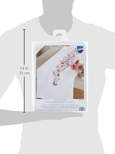 Vervaco PartnerTischläufer Zärtlich Stickpackung/Läufer im vorgedruckten/vorgezeichneten Plattstich,