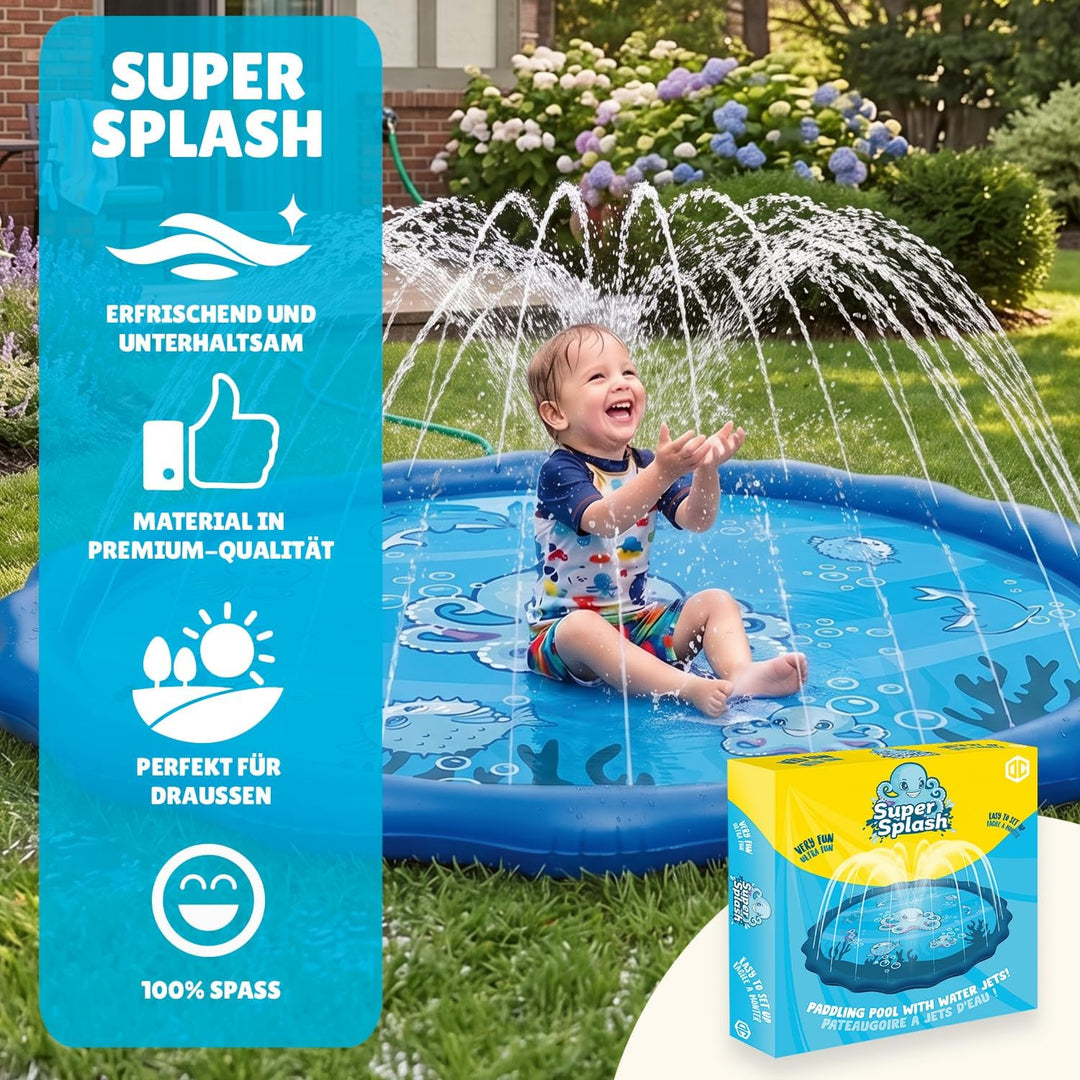 Super Splash® | Kinder Wasserspielgeräte | Pool mit Wasserdüsen | Kinder-Teppichspielzeug für drauss