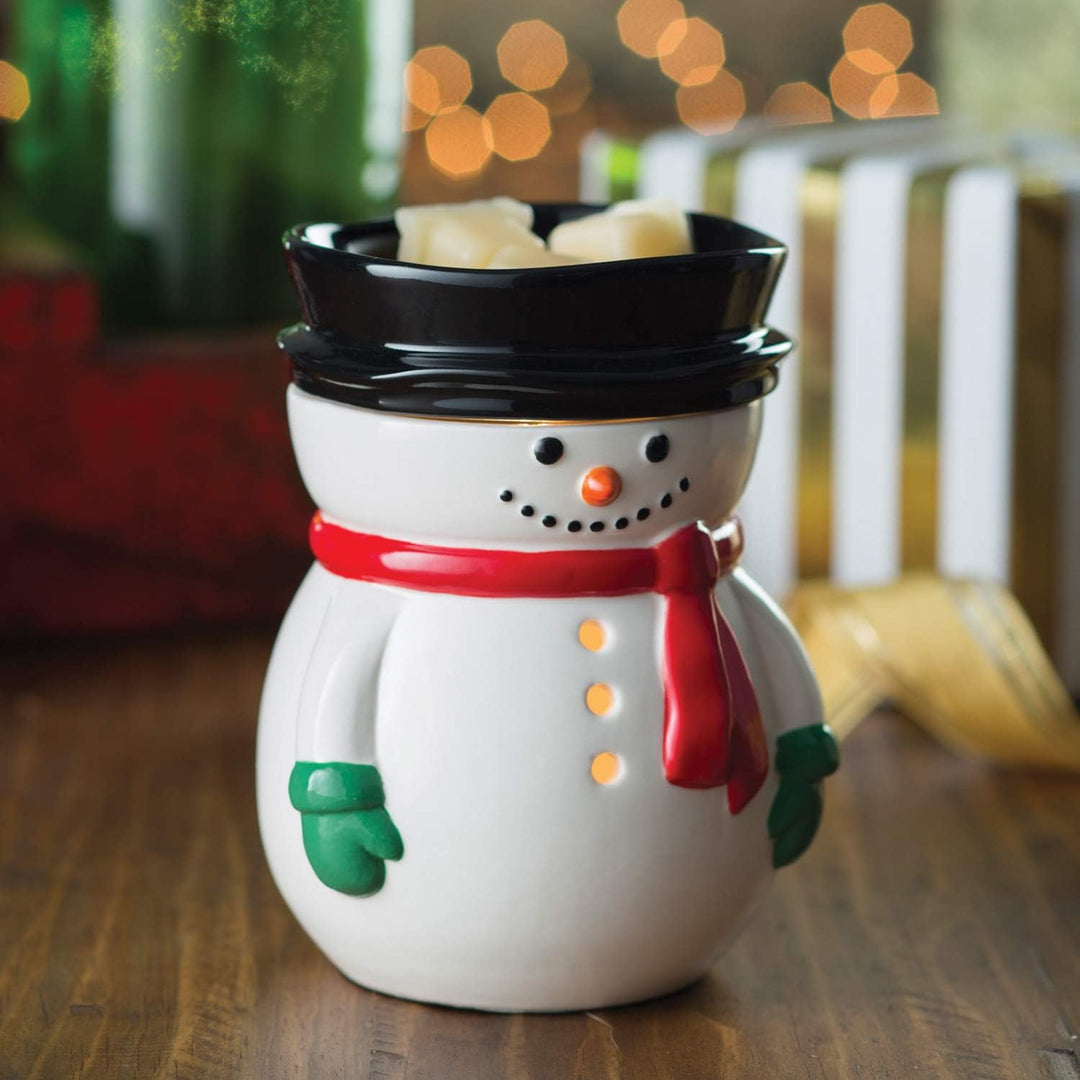 Candle Warmers Duftlampe Frosty Illumination rot/weiss elektrisch Frosty Winter Schneemann, Frosty W