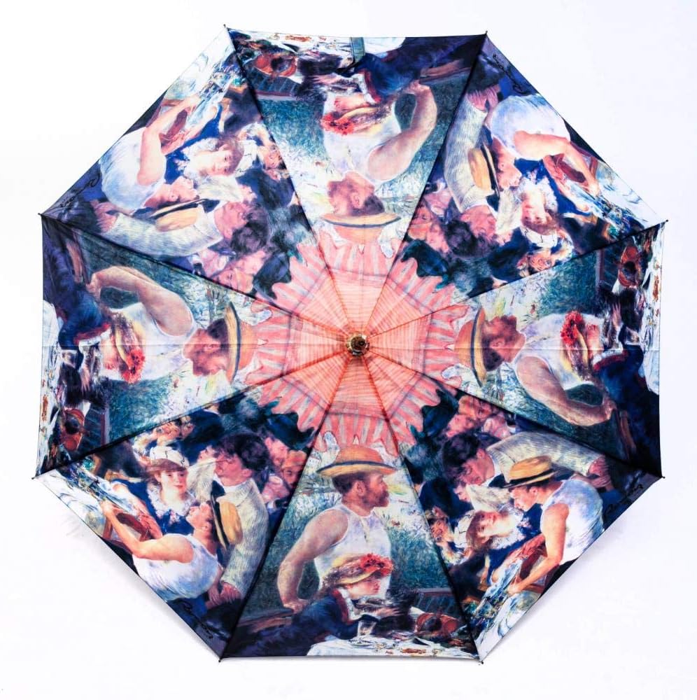 LUCKYWEATHER Regenschirm Stockschirm Damen/Herren Motiv Früchstück der Ruderer Auf-Automatik I Stock