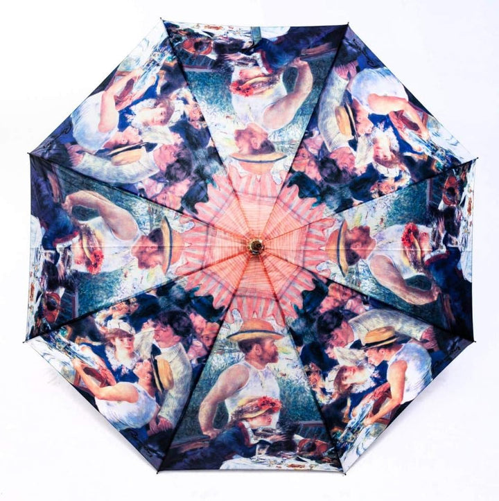 LUCKYWEATHER Regenschirm Stockschirm Damen/Herren Motiv Früchstück der Ruderer Auf-Automatik I Stock