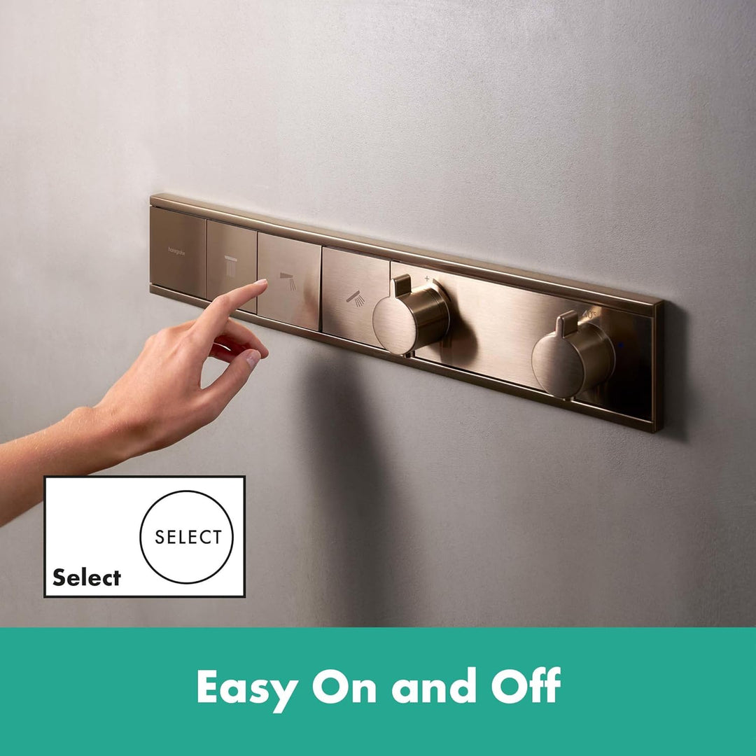 hansgrohe Unterputz Thermostat Dusche RainSelect, Duscharmatur für 3 Verbraucher, Brushed Bronze Bru