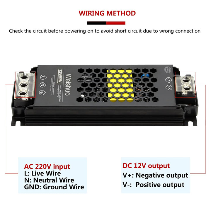 LED Trafo 12V 100W 8.3A IP20 LED Transformator AC 220V auf DC 12 Volt Konstante Spannung Schlankes N