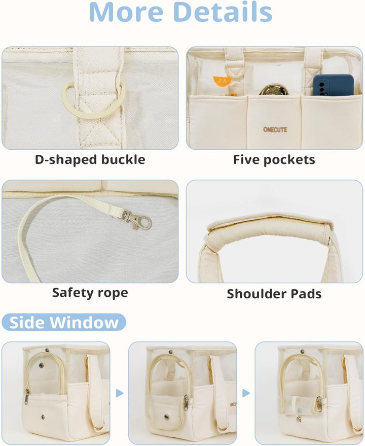 Hundetasche für Kleine Hunde, Katzen & Kaninchen – Klappbare Tragetasche mit Sicherheitsverschluss,