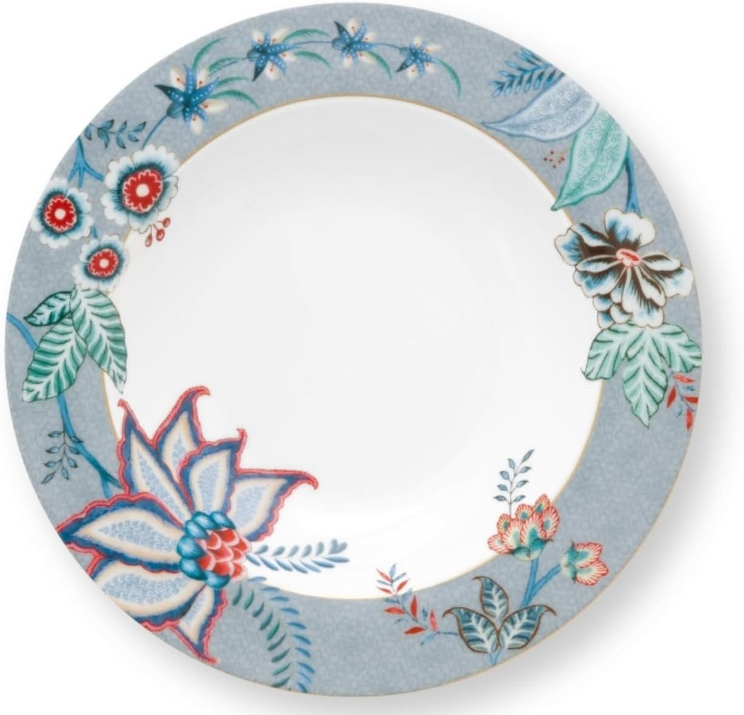 Pip Studio Flower Festival Suppenteller Light Blue 21,5 cm