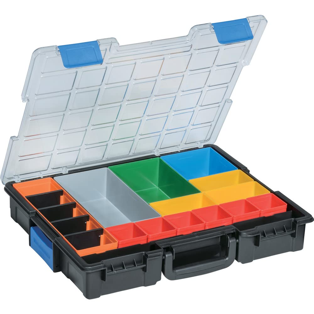 Allit Sortimentkoffer Euro Plus Pro K 44/18 aus Kunststoff Profi-Kleinteilekoffer mit Verbindungscli
