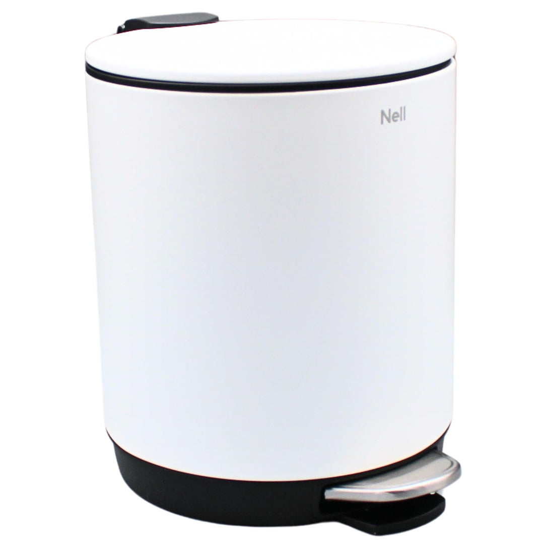 Nell Softclose Kosmetikeimer 5 L – Badmülleimer & Treteimer mit Metallpedal, leisem Deckel & herausn