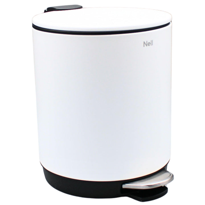 Nell Softclose Kosmetikeimer 5 L – Badmülleimer & Treteimer mit Metallpedal, leisem Deckel & herausn