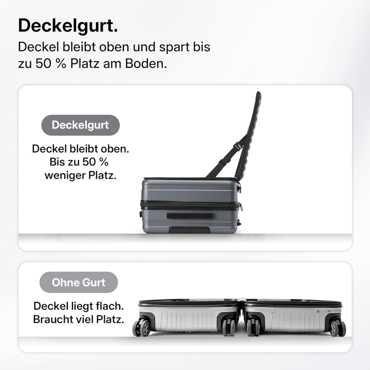 Koffer Expandierbar – Hartschalen-Trolley mit Oberseiten-Öffnung, Kompressionsgurt & extra Stauraum