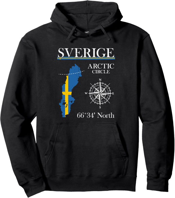 Sverige Arctic Circle – Abenteuer – schwedische Flagge Pullover Hoodie