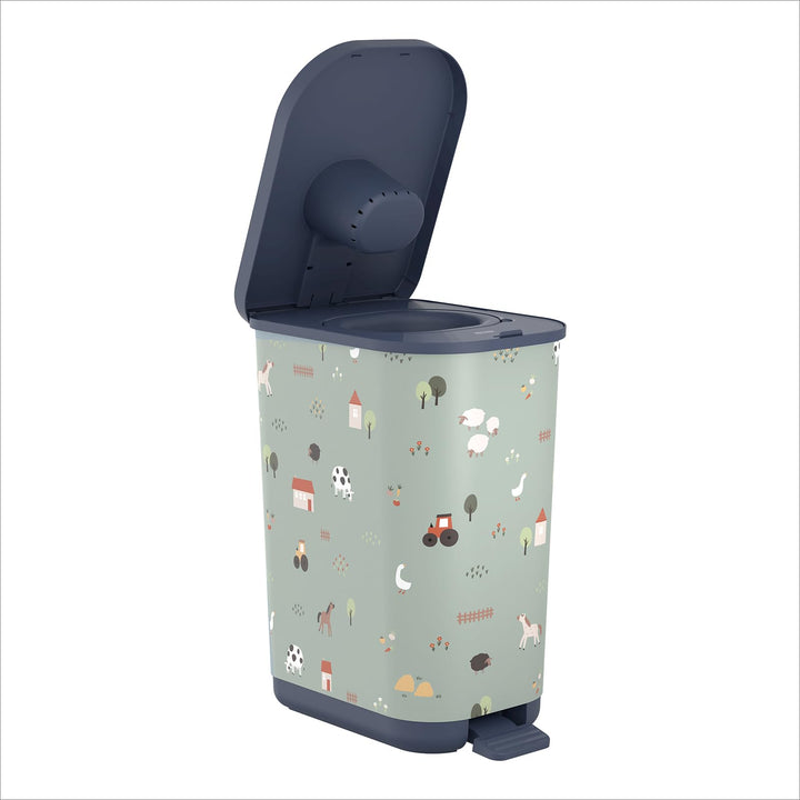 Rotho Babydesign YUMA geruchsdichter Windeleimer mit Pedal und 30 passenden Windelbeuteln, 40x28,5x5
