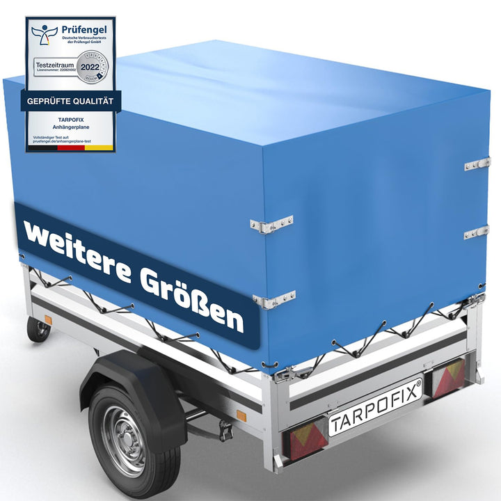 Tarpofix® Anhänger Hochplane 209x114x65 cm inkl. Planenseil - randverstärkte &amp; robuste Stema Anhänge