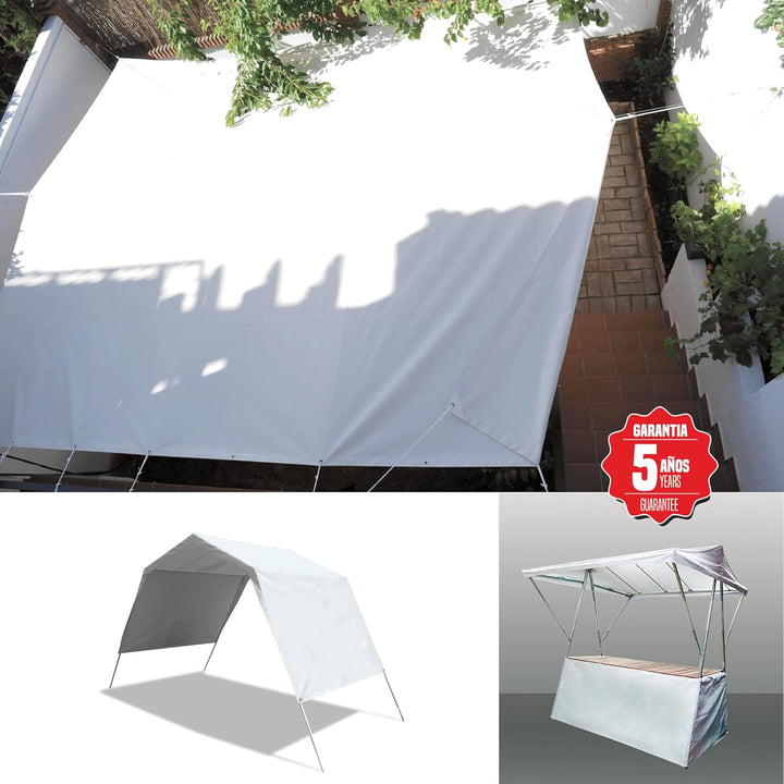 Lona universal impermeable extra resistente de 3x4m blanca.